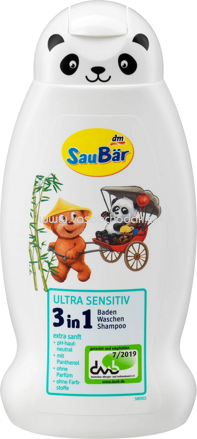 SauBär Ultra Sensitiv Baden Waschen Shampoo 3in1, 300 ml