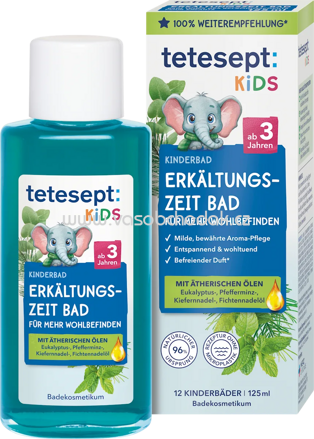 tetesept Kinder Badezusatz Erkältungszeit Bad, 125 ml