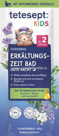 tetesept Kinder Badezusatz Erkältungszeit Gute Nacht, 40g