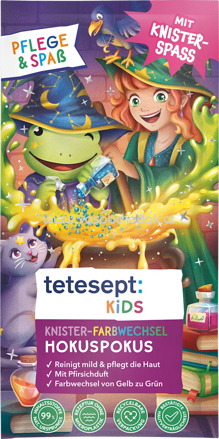 tetesept Kinder Badezusatz Knister-Farbwechselbad Hokuspokus, 45 g