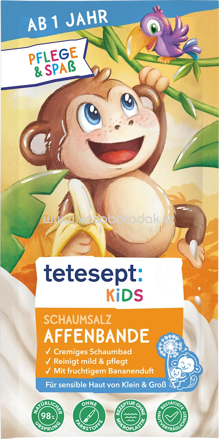 tetesept Kinder Badezusatz Schaumsalz Affenbande, 25 g
