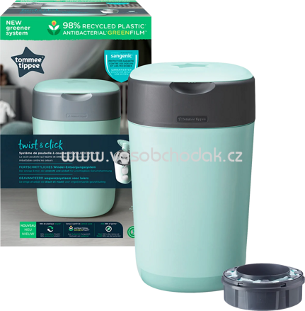 Tommee Tippee Windeleimer Twist & Click, grün, 1 St