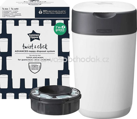 Tommee Tippee Windeleimer Twist & Click Sangenic, weiß, 1 St