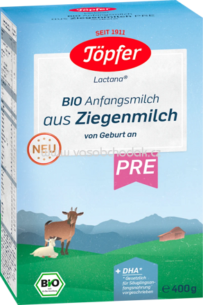 Töpfer Anfangsmilch Pre aus Ziegenmilch, 400g