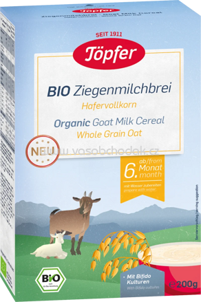 Töpfer Bio Ziegenmilchbrei Hafervollkorn, ab dem 6. Monat, 200g