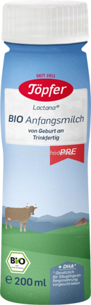 Töpfer Anfangsmilch Pre, trinkfertig, von Geburt an, 200 ml