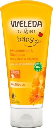 WELEDA baby Waschlotion & Shampoo Calendula, 200 ml