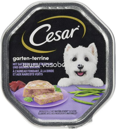 Cesar Garten-Terrine mit saftigem Lamm, Truthahn und grünen Bohnen, 150g