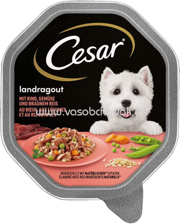 Cesar Landragout mit Rind, Gemüse und braunem Reis, 150g