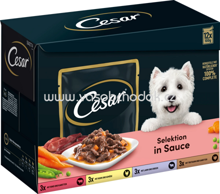 Cesar Feines im Frischebeutel, Selektion in Sauce, Multipack, 12x100g, 1,2kg