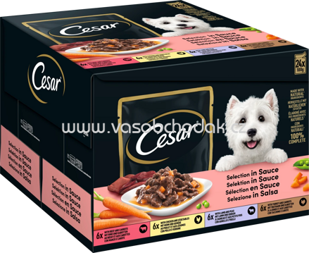 Cesar Feines im Frischebeutel, Selektion in Sauce, Multipack, 24x100g, 2,4kg