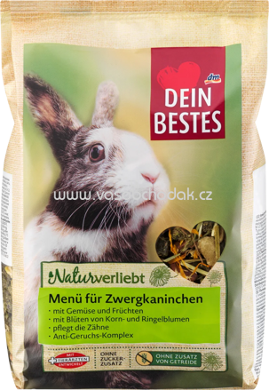 Dein Bestes Nagerfutter Naturverliebt Menü für Zwergkaninchen, 600g