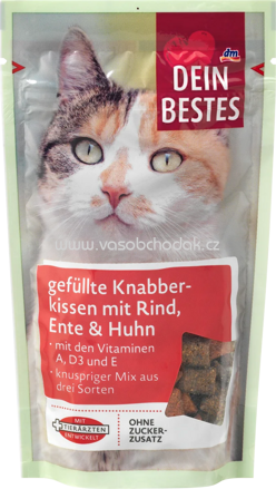 Dein Bestes gefüllte Knabberkissen mit Rind, Ente & Huhn, 65g