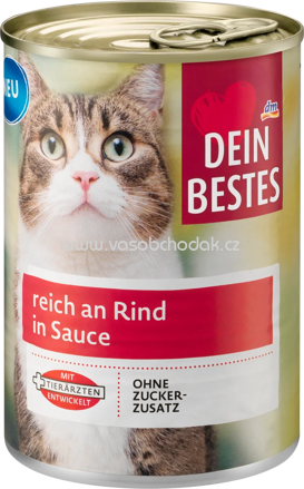 Dein Bestes Nassfutter Katze reich an Rind in Sauce, 415g