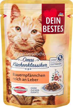 Dein Bestes Nassfutter Katze Omas Küchenklassiker Bauernpfännchen reich an Leber, 100g