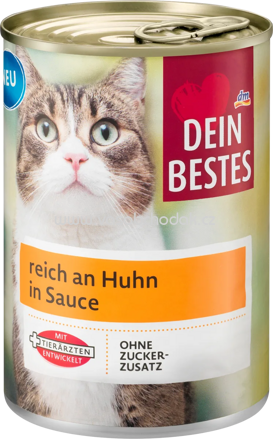 Dein Bestes Nassfutter Katze reich an Huhn in Sauce, 415g