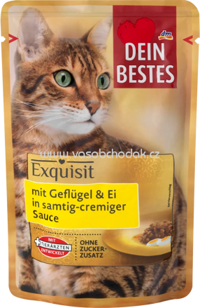 Dein Bestes Nassfutter Katze Exquisit mit Geflügel & Ei in samtig-cremiger Sauce, 85g