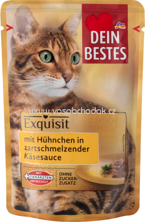 Dein Bestes Nassfutter Katze Exquisit mit Hühnchen in zartschmelzender Käsesauce, 85g
