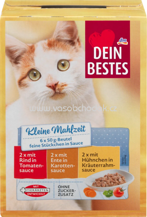 Dein Bestes Kleine Mahlzeit 2x mit Rind, 2x mit Ente, 2x mit Hühnchen, 6x50g