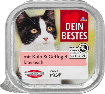 Dein Bestes Nassfutter Katze mit Kalb & Geflügel, 100g