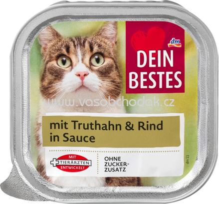 Dein Bestes Nassfutter Katze mitTruthahn & Rind in Sauce, 100g