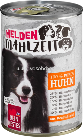 Dein Bestes Nassfutter Hund Helden Mahlzeit Huhn, 400g