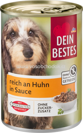 Dein Bestes Nassfutter Hund reich an Huhn in Sauce, 400g