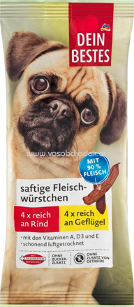 Dein Bestes saftige Fleisch Würstchen, 4x reich an Rind, 4x reich an Geflügel, 8 St