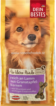 Dein Bestes Trockenfutter für kleine Hund reich an Lamm, mit Granatapfelkernen, 1 kg