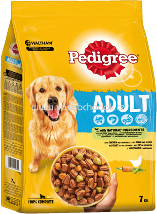 Pedigree Trockenfutter Adult mit Huhn & Gemüse, 7 kg