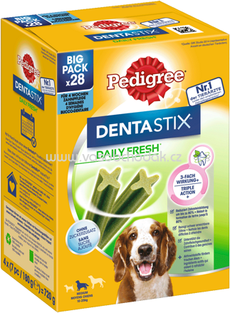 Pedigree Dentastix Daily Fresh Mittlere Hunde, 10-25 kg, 28 St