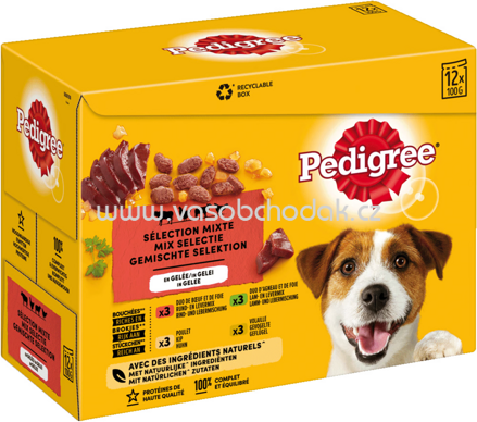 Pedigree Portionsbeutel Gemischte Selektion in Gelee, 12x100g