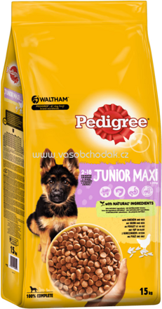Pedigree Trockenfutter Junior Maxi >25 kg mit Huhn und Reis, 15 kg