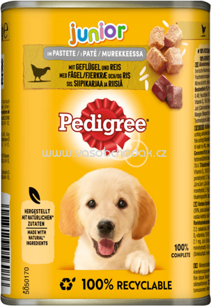 Pedigree Junior mit Geflügel in Pastete, 400g