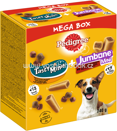 Pedigree Mega Box Snacks mit Tasty Minis & Jumbone Riesenknochen Mini, 740g
