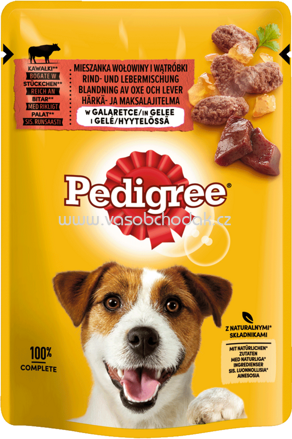 Pedigree Portionsbeutel mit Rind und Lebermischung in Gelee, 100g