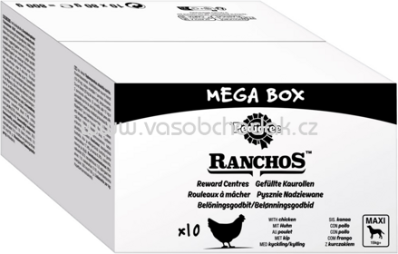 Pedigree Ranchos Gefüllte Kaurollen mit Huhn, Maxi 15+ kg, 10x80g