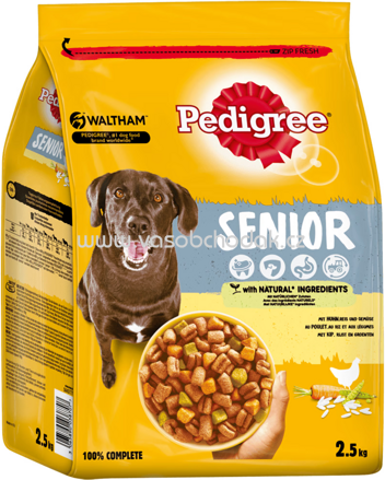 Pedigree Trockenfutter Senior mit Huhn, Reis und Gemüse, 2,5 kg