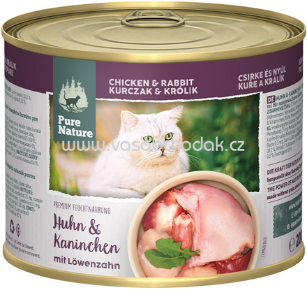 Pure Nature Katzen Nassfutter Adult Huhn & Kaninchen, 200g