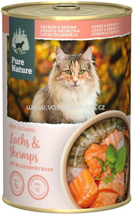 Pure Nature Katzen Nassfutter Adult Lachs & Shrimps, 400g