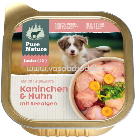 Pure Nature Hunde Nassfutter Junior Kaninchen & Huhn, 150g