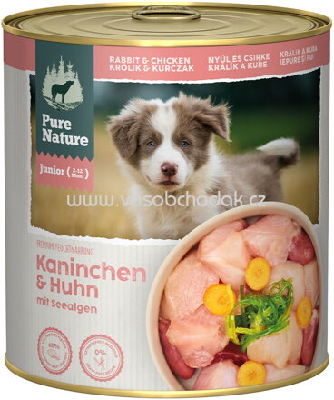 Pure Nature Hunde Nassfutter Junior Kaninchen & Huhn, 800g