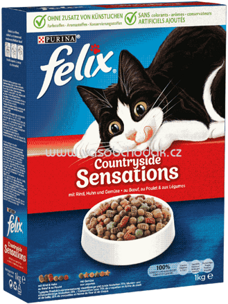 Purina Felix Countryside Sensations mit Rind, Huhn und Gemüse, 1 kg