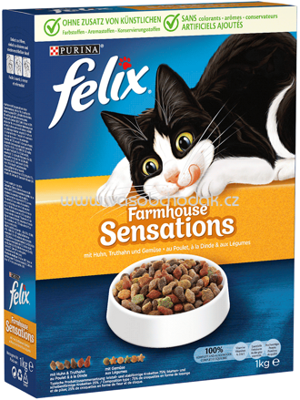 Purina Felix Farmhouse Sensations mit Huhn, Truthahn und Gemüse, 1 kg