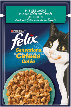 Purina Felix Sensations Gelees mit Seelachs mit Tomate, 85g