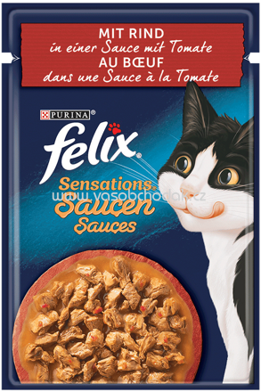 Purina Felix Sensations Saucen mit Rind & Tomate, 85g
