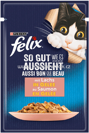 Purina Felix So gut wie es aussieht mit Lachs in Gelee, 85g