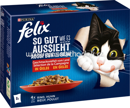 Purina Felix So gut wie es aussieht Geschmacksvielfalt vom Land in Gelee, 8x85g