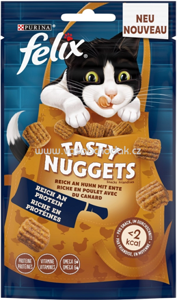 Purina Felix Tasty Nuggets Reich an Huhn mit Ente, 180g