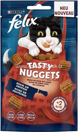 Purina Felix Tasty Nuggets Reich an Rind mit Lamm, 180g